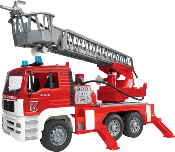 Bruder - MAN TGA Feuerwehr m.Drehleiter Wasserpumpe + Light und Sound Module