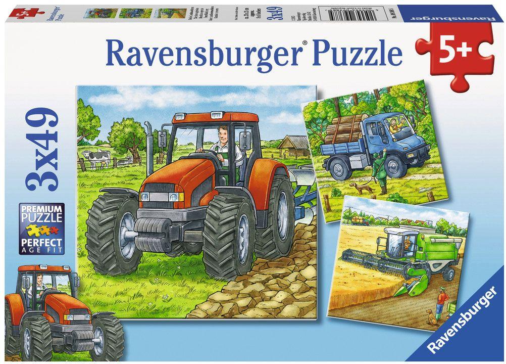 Ravensburger - Große Landmaschinen, 3 x 49 Teile