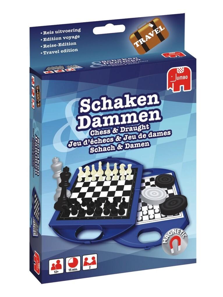 Jumbo Spiele - Schach und Dame Kompaktspiel