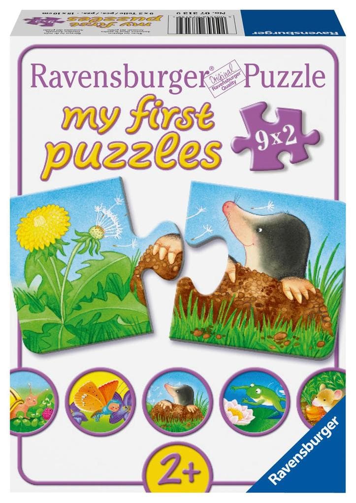 Ravensburger - Tiere im Garten, 9 x 2 Teile