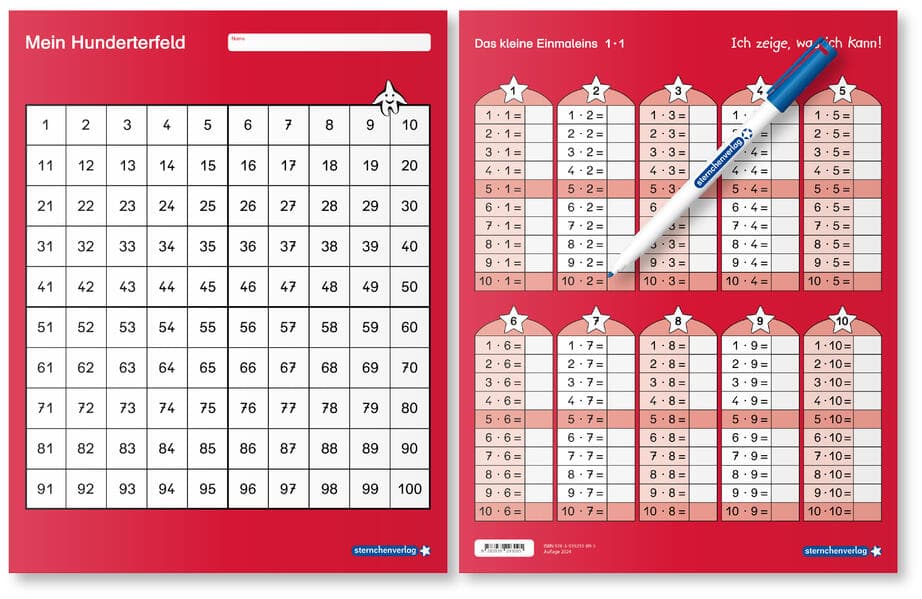 Mein Hunderterfeld & und Das kleine Einmaleins mit einem Stift