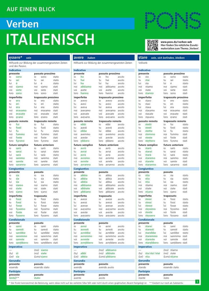PONS Verben auf einen Blick Italienisch