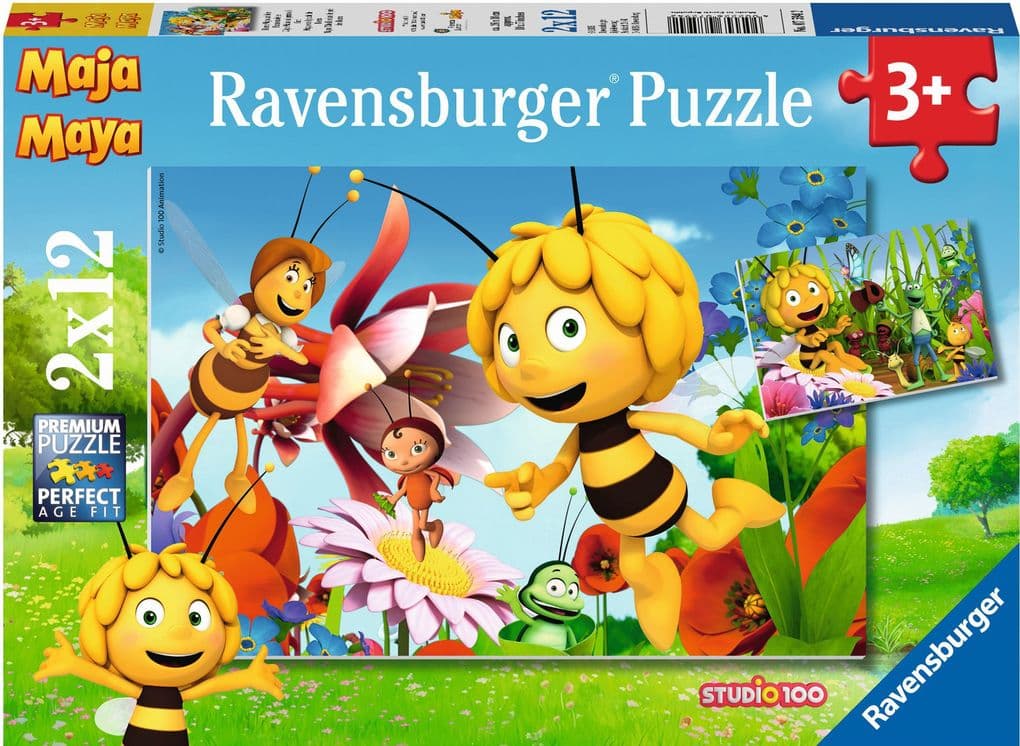 Biene Maja auf der Blumenwiese 2 X 12 Teile