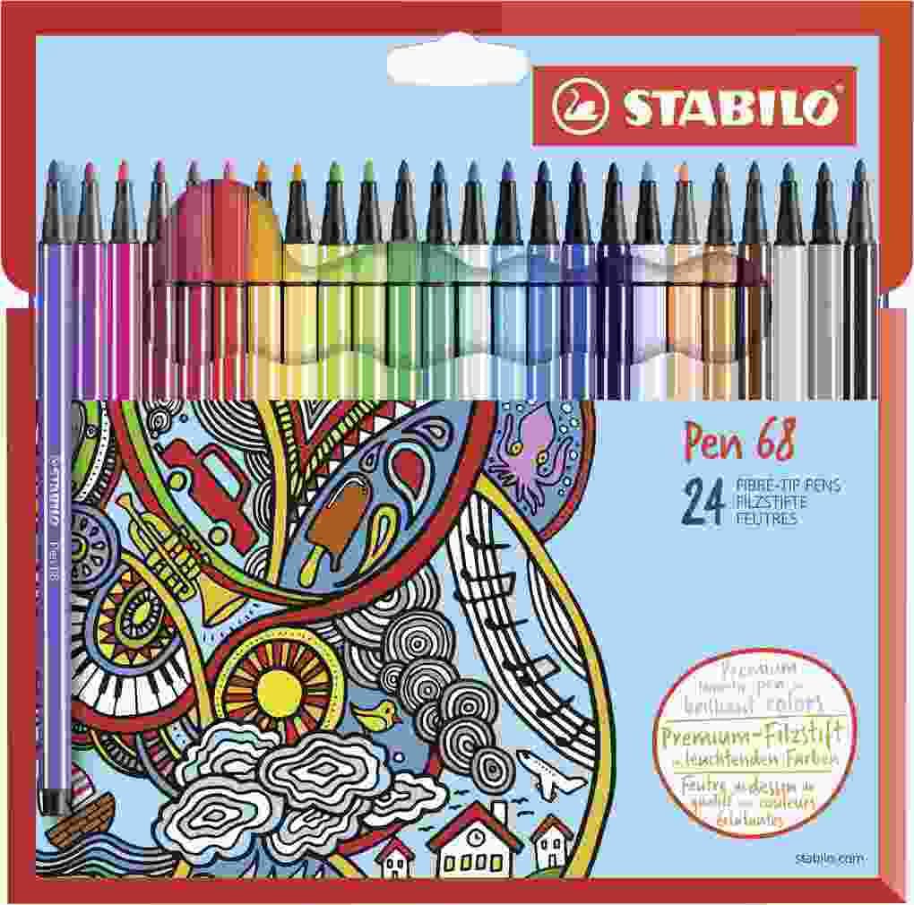 STABILO Filzstift Premium-Filzstift Pen 68, 24er Set