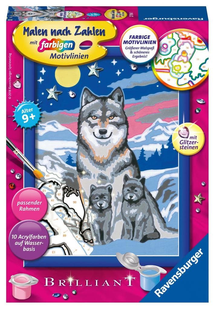 Ravensburger - Malen nach Zahlen - Süße Wolfsfamilie