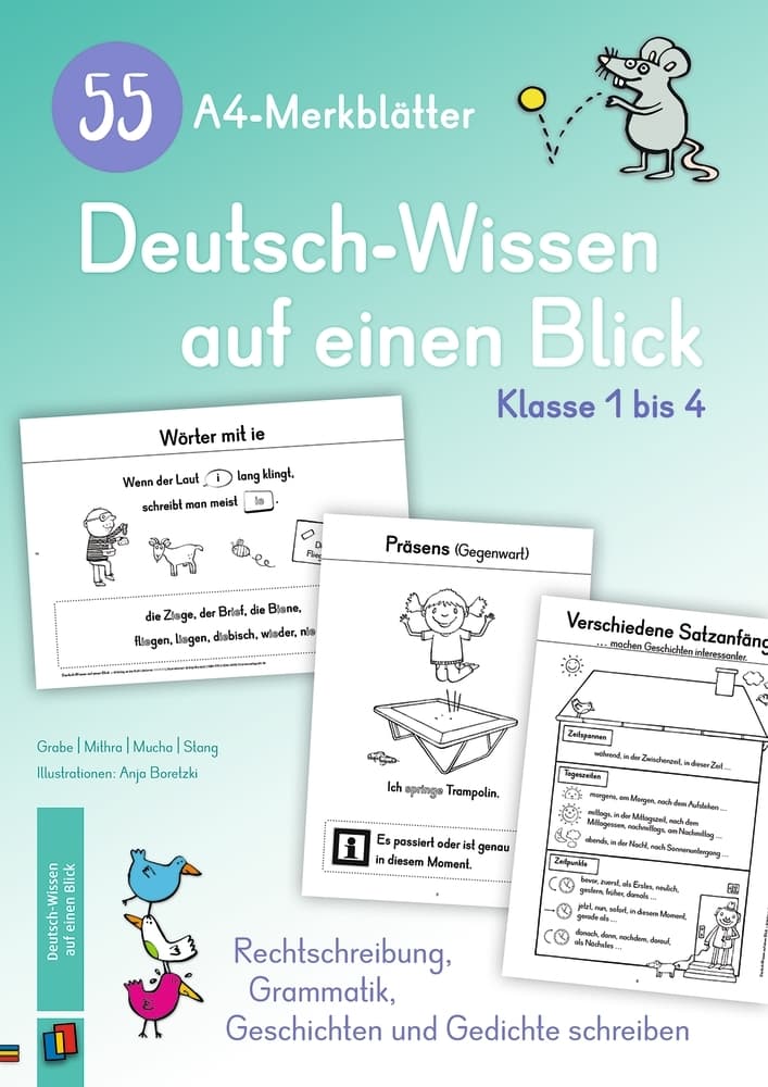 55 A4-Merkblätter Deutsch-Wissen auf einen Blick - Klasse 1 bis 4