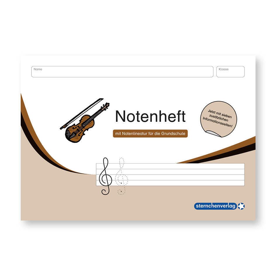Notenheft mit Notenlineatur für die Grundschule