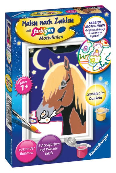 Ravensburger Malen nach Zahlen 28774 - Treues Pferd - Kinder ab 7 Jahren