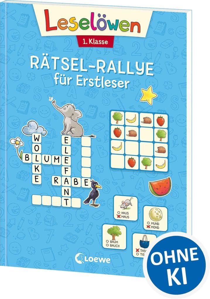 Leselöwen Rätsel-Rallye für Erstleser - 1. Klasse (Hellblau)