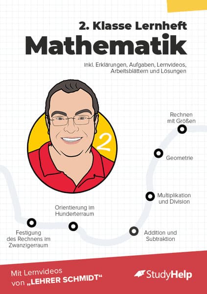 2. Klasse Mathematik Lernheft mit Lernvideos von Lehrer Schmidt