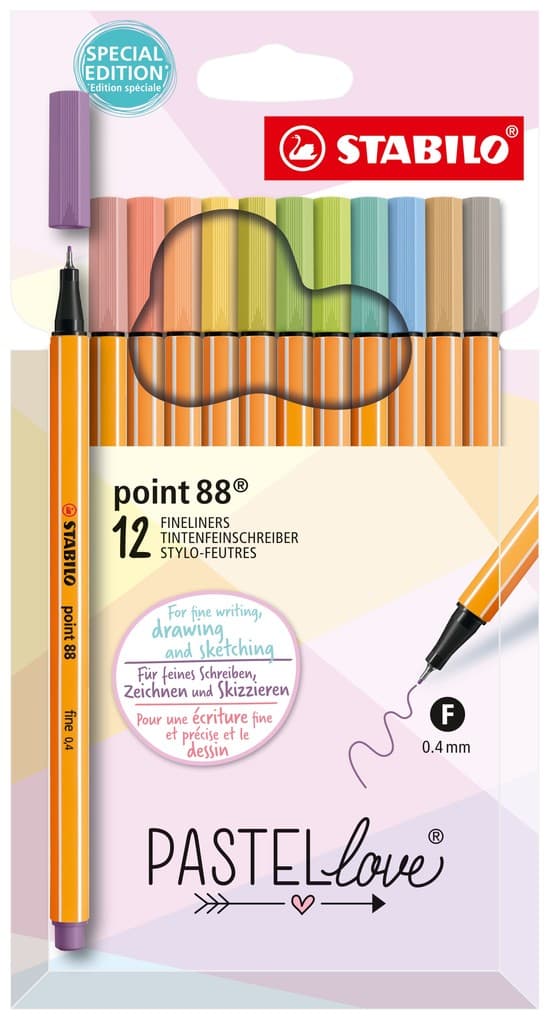 Stabilo Fineliner point 88 Pastellove 12er Set