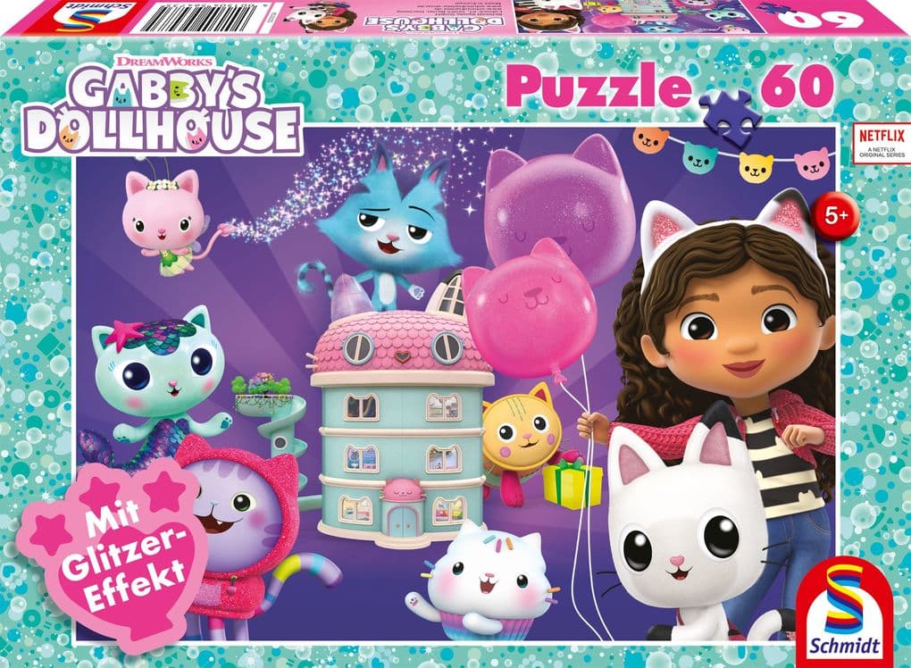 Schmidt Spiele - Gabbys Dollhouse: Geburtstagsfeier im Puppenhaus, 60 Teile