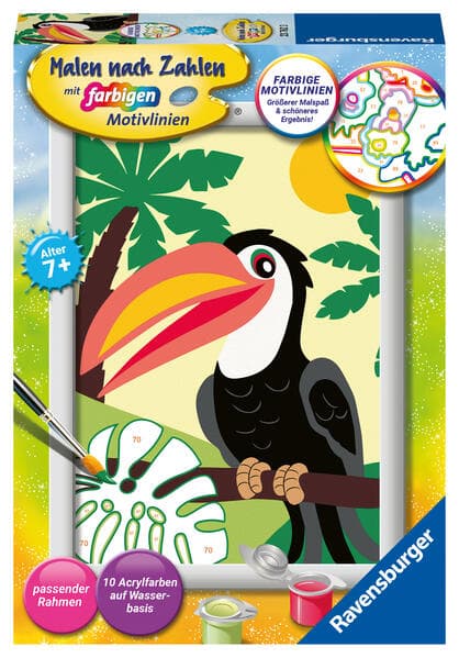 CreArt, Malen nach Zahlen Kinder - Tukan im Dschungel