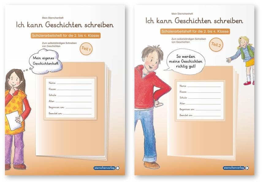 Ich kann Geschichten schreiben Teil 1 und 2 im Set - 2 Schülerarbeitshefte für die 2. bis 4. Klasse
