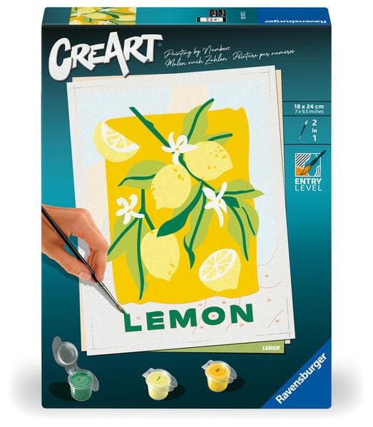 CreArt, Malen nach Zahlen Adults Trend - Zitronen