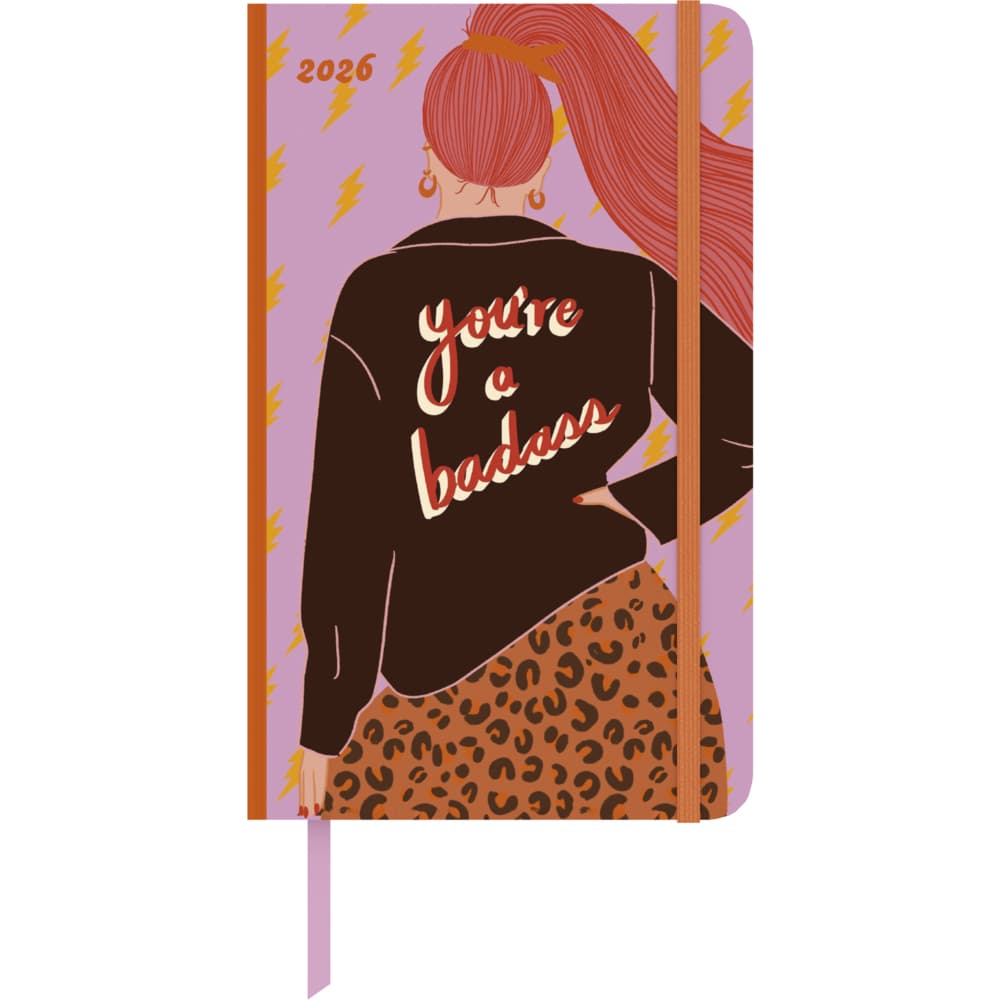 DUMONT - Emmy Lupin Buchkalender 2026 - Taschenkalender groß 13x21 cm - Wochen-Notizkalender mit Verschlussband & Falttasche, stilvoller Organizer für Frauen