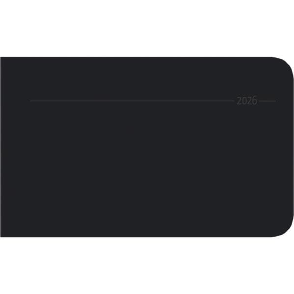 Alpha Edition - Timer To Go Tucson Schwarz 2026 - Buchkalender Querformat 15×9 cm mit Wochenübersicht & edlem Einband, kompakter Terminplaner für Büro, Beruf & unterwegs