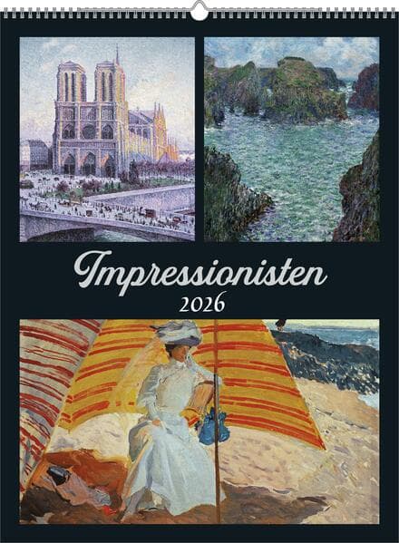 Alpha Edition - Impressionisten 2026 - Kunstkalender 42×56 cm mit Meisterwerken von Monet, Renoir, Degas & Co., dekorativer Wandkalender für Kunstliebhaber & Fans des Impressionismus