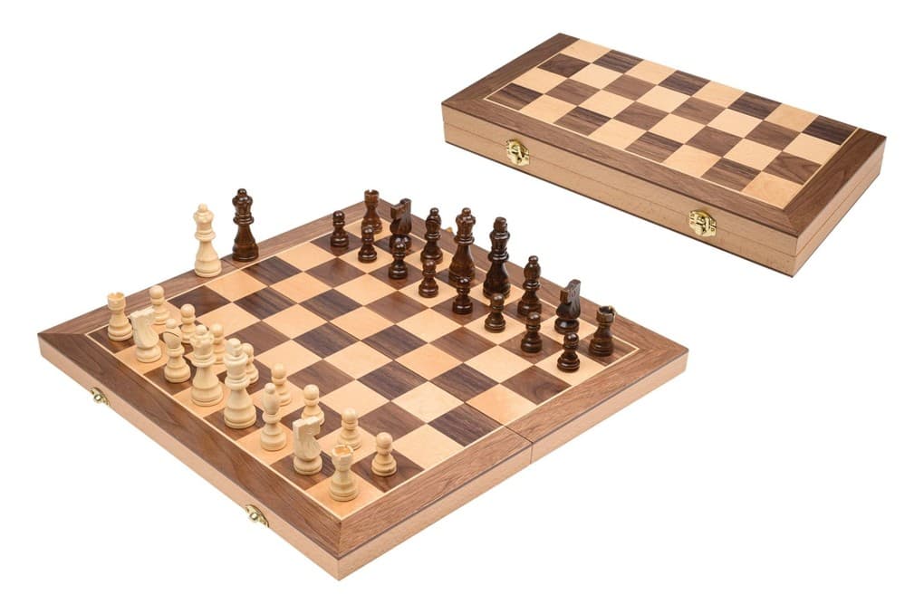 Philos 2616 - Schachkassette mit Schachfiguren, Feld 40 mm, KH 76mm, mit zusätzlichem Damenpaar