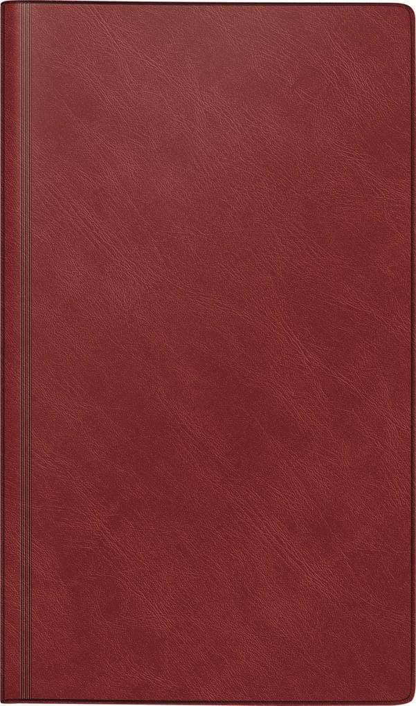 rido/idé 7025012296 | Buchkalender Mod. reise-merker 2026 | 102×172 mm, Kunststoff, weinrot