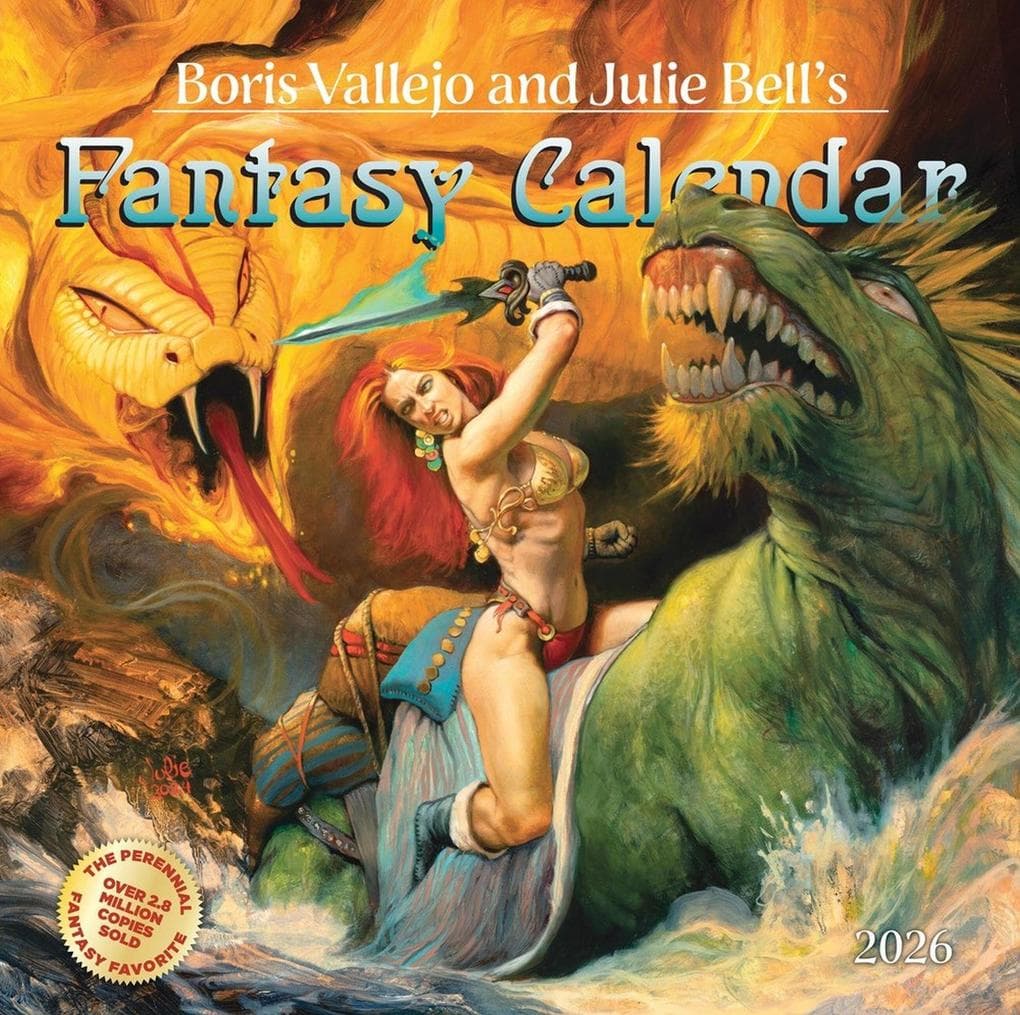 Boris Vallejo and Julie Bell's Fantasy Wall Calendar 2026