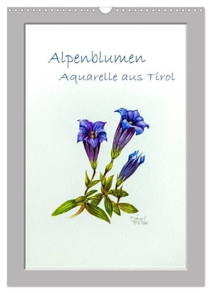 Alpenblumen Aquarelle aus Tirol (Wandkalender 2026 DIN A3 hoch), CALVENDO Monatskalender