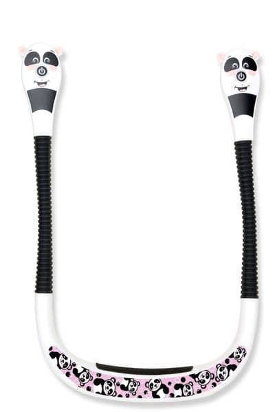 Neklite Pals (Panda) Premium Duo-Leselicht zum Umhängen - wiederaufladbar - mit vielen Einstellungen