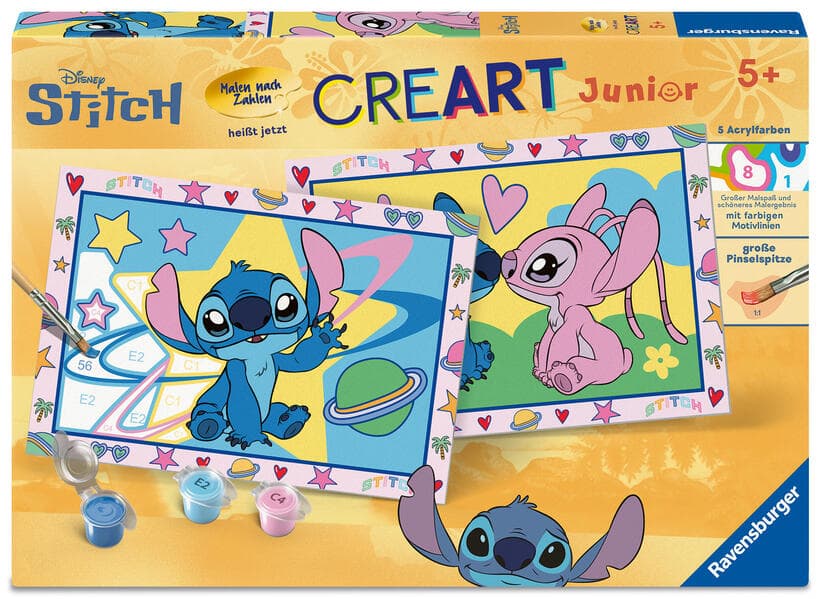 CreArt, Malen nach Zahlen Junior - Disney Stitch & Angel