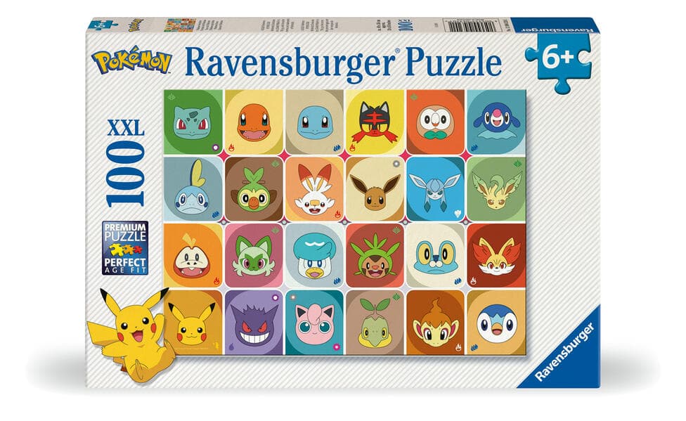 Kinderpuzzle 100 XXL Teile - Pokémon Gesichter