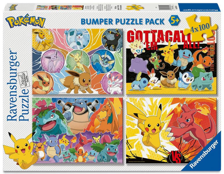 Kinderpuzzle 4x100 Teile - Pokémon-Kumpels
