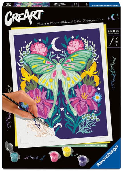 CreArt, Malen nach Zahlen Adults Trend - Pixie Cold: Luna-Motte