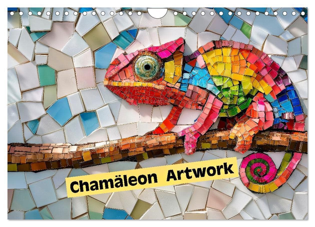 Chamäleon Artwork (Wandkalender 2026 DIN A4 quer), CALVENDO Monatskalender