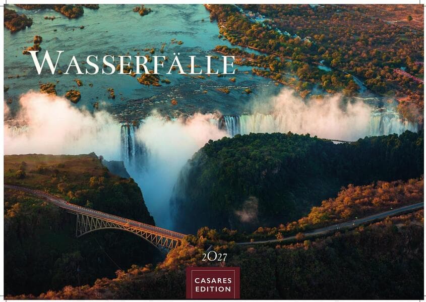 Wasserfälle Kalender 2027 - Wandkalender | Fotokalender Naturkalender 35x50cm Großformat - Inspirierende Wasserfall-Fotografien für das ganze Jahr.