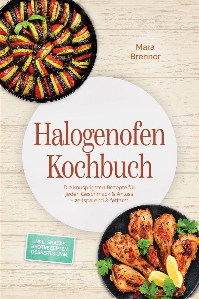 Halogenofen Kochbuch: Die knusprigsten Rezepte für jeden Geschmack & Anlass - zeitsparend & fettarm - inkl. Snacks, Brotrezepten, Desserts uvm.