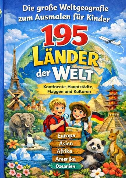 Die große Weltgeografie zum Ausmalen für Kinder