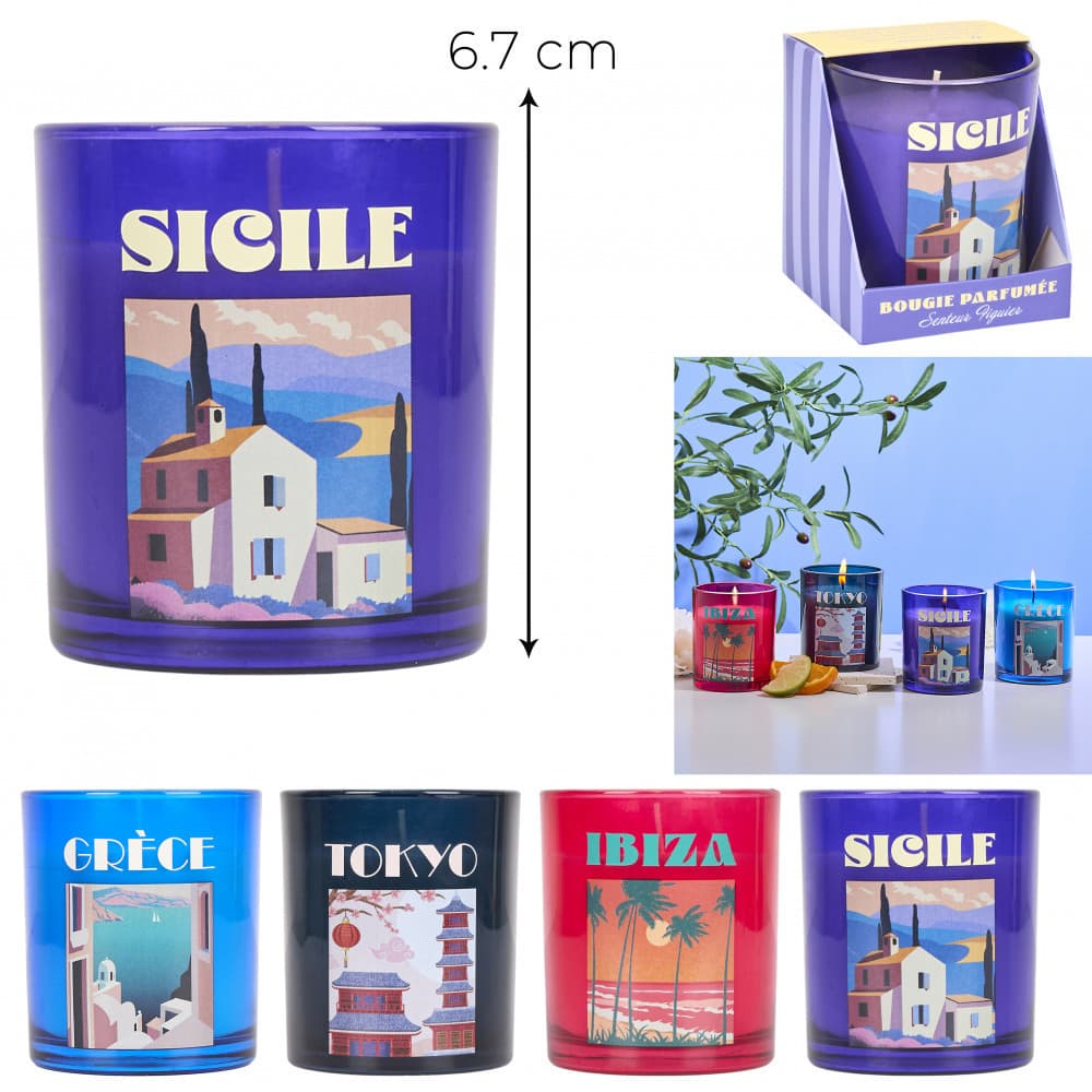 Duftkerze im Glas, 6,7 cm hoch, ReisegrOesse, 4er-Pack