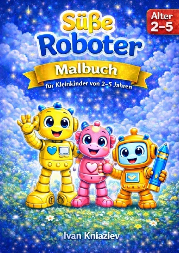 Süße Roboter - Malbuch für Kleinkinder von 2-5 Jahren