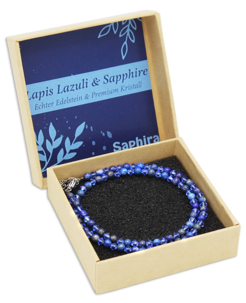 Lapislazuli Saphira Edelsteinkette