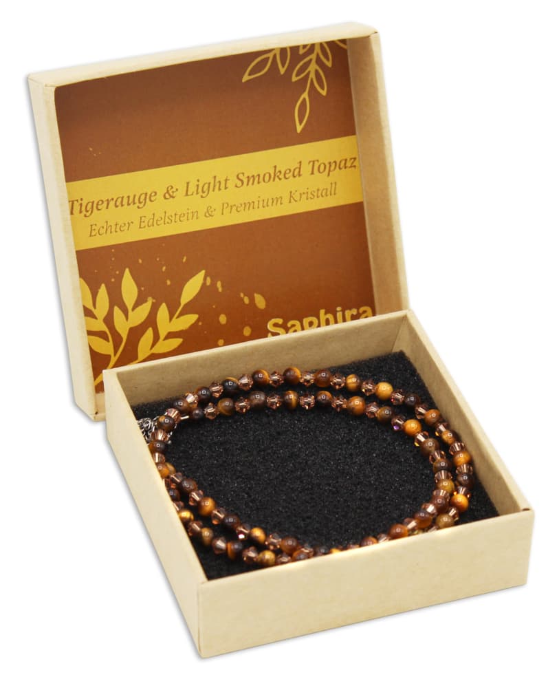 Tigerauge Saphira Edelsteinkette