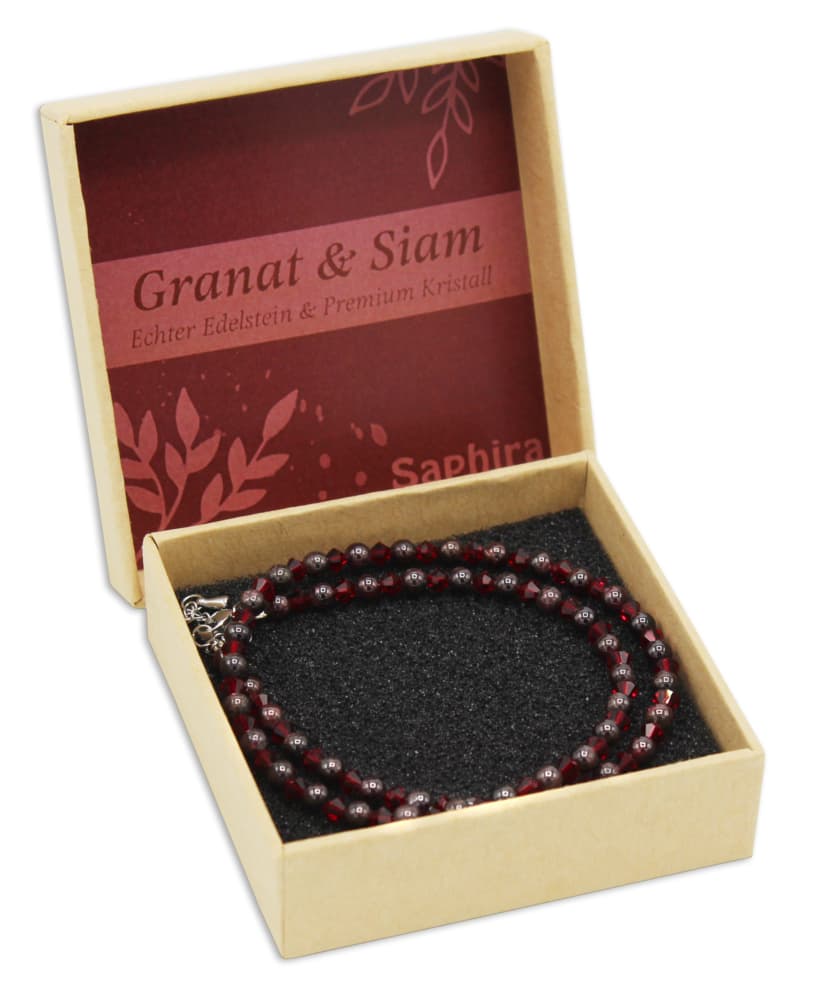 Granat Saphira Edelsteinkette