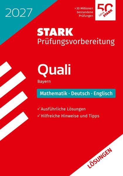 STARK Lösungen zu Mathematik, Deutsch, Englisch 9. Klasse - Quali Mittelschule 2027 Bayern - Prüfungsvorbereitung