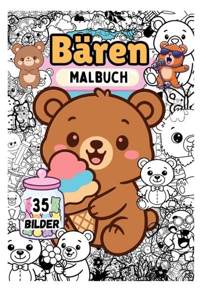 Niedliche Bären - Malbuch