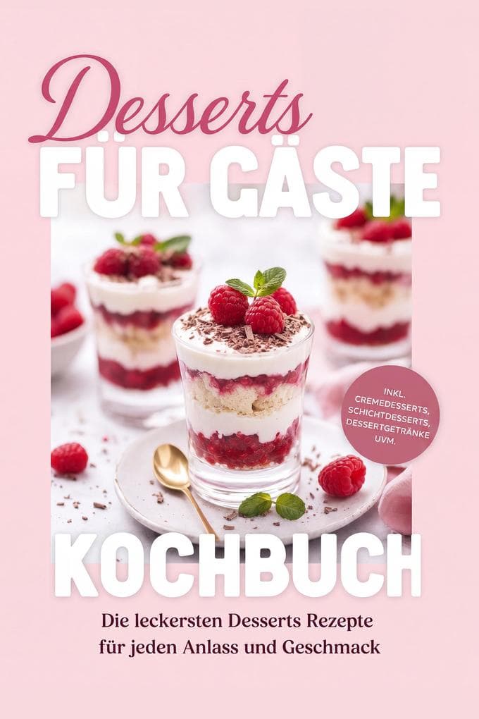 Desserts für Gäste Kochbuch: Die leckersten Desserts Rezepte für jeden Anlass und Geschmack - inkl. Cremedesserts, Schichtdesserts, Dessertgetränke uvm.