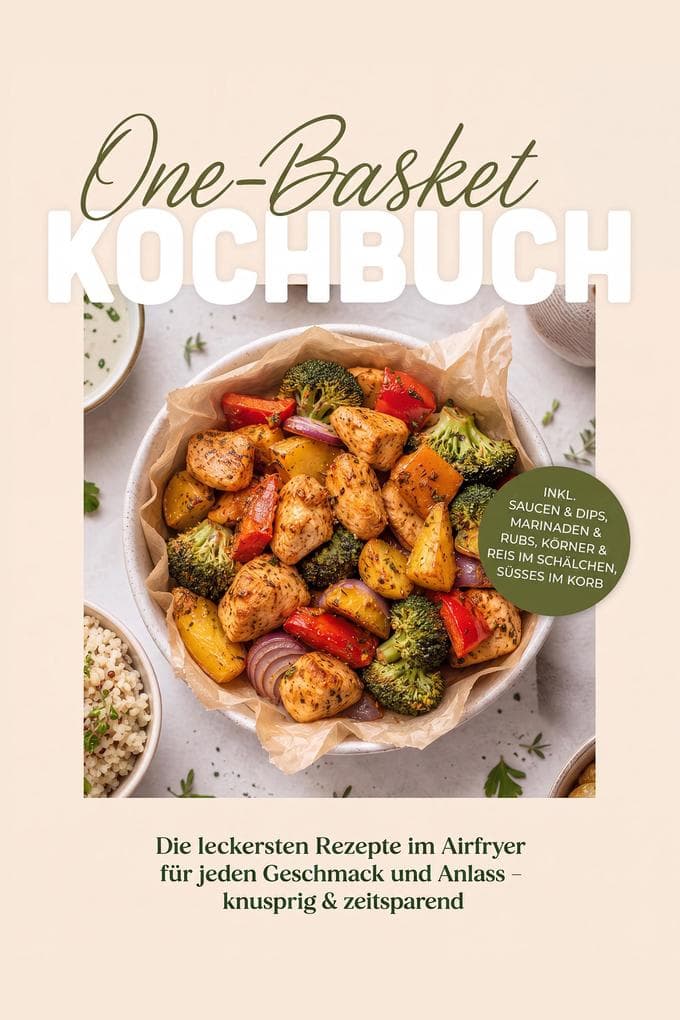 One-Basket Kochbuch: Die leckersten Rezepte im Airfryer für jeden Geschmack und Anlass - knusprig & zeitsparend - inkl. Saucen & Dips, Marinaden & Rubs, Körner & Reis im Schälchen, Süßes im Korb