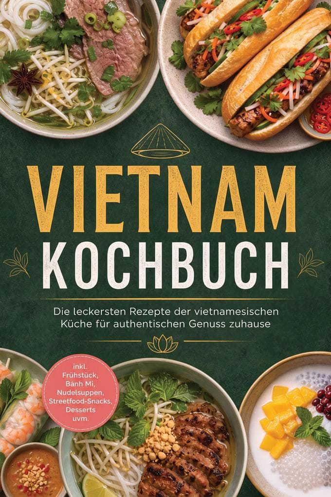 Vietnam Kochbuch: Die leckersten Rezepte der vietnamesischen Küche für authentischen Genuss zuhause - inkl. Frühstück, Bánh Mì, Nudelsuppen, Streetfood-Snacks, Desserts uvm.