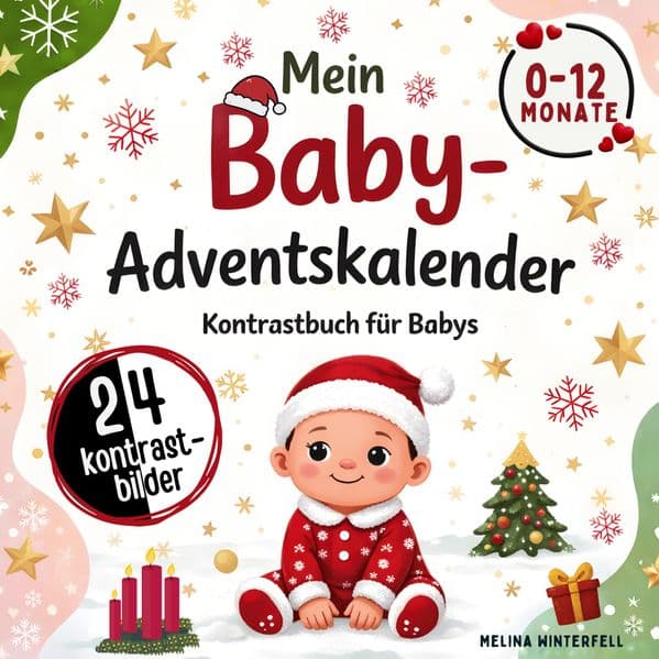 Mein Baby-Adventskalender - Kontrastbuch für Babys von 0-12 Monaten