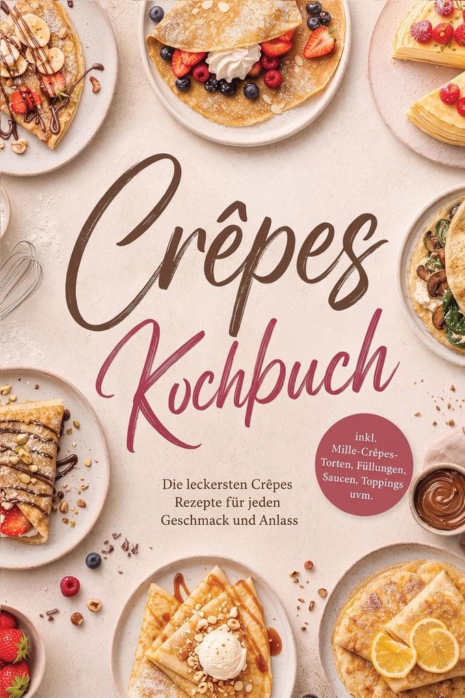 Crêpes Kochbuch: Die leckersten Crêpes Rezepte für jeden Geschmack und Anlass - inkl. Mille-Crêpes-Torten, Füllungen, Saucen, Toppings uvm.