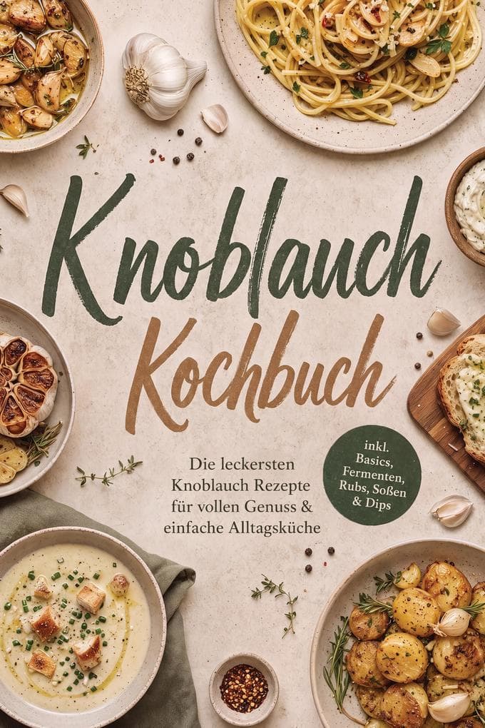 Knoblauch Kochbuch: Die leckersten Knoblauch Rezepte für vollen Genuss & einfache Alltagsküche - inkl. Basics, Fermenten, Rubs, Soßen & Dips