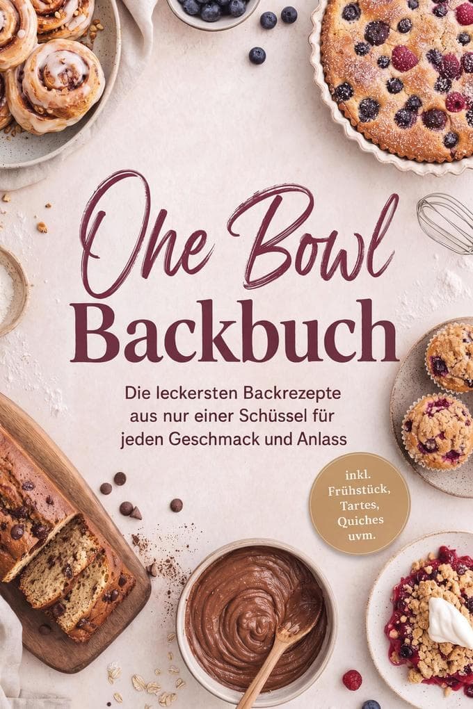 One Bowl Backbuch: Die leckersten Backrezepte aus nur einer Schüssel für jeden Geschmack und Anlass - inkl. Frühstück, Tartes, Quiches uvm.