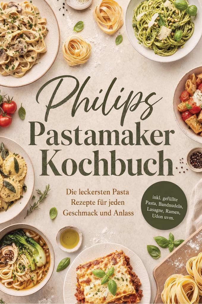 Philips Pastamaker Kochbuch: Die leckersten Pasta Rezepte für jeden Geschmack und Anlass - inkl. gefüllte Pasta, Bandnudeln, Lasagne, Ramen, Udon uvm.